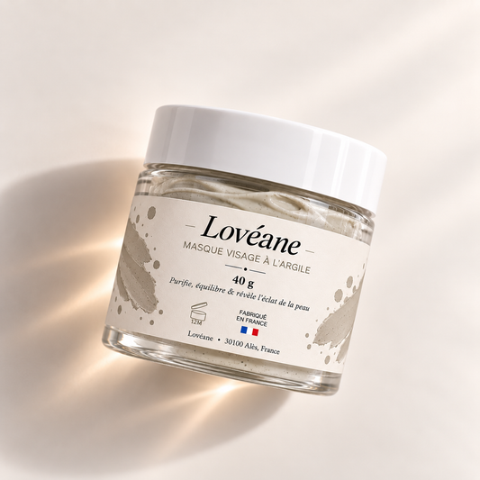 Masque visage à l'argile verte et blanche Lovéane, pot de 40 g