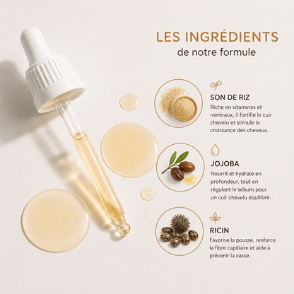 Sérum cuir chevelu Lovéane au son de riz, jojoba et ricin